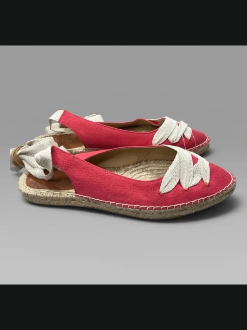 NEW J Crew Shoes Womens 9 red brown ballet espadrille flats lace up preppy boho